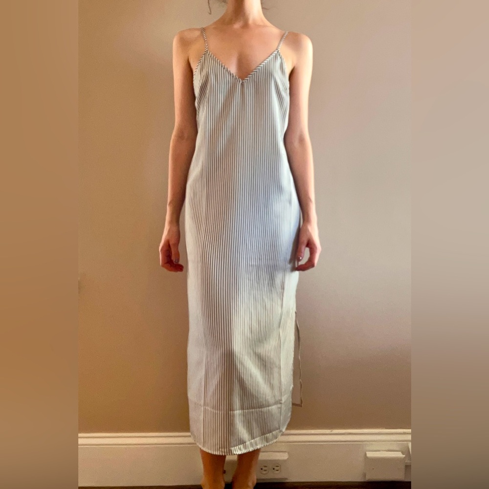 Striped midi slip dress, size XS